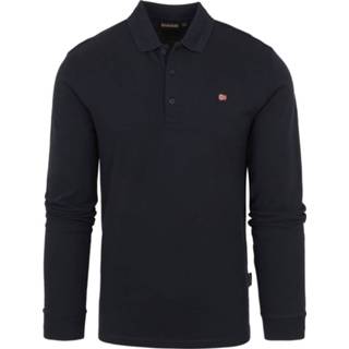 Longsleeve polo m effen blauw male katoen Napapijri Ealis Navy 196249357750 2900065214023