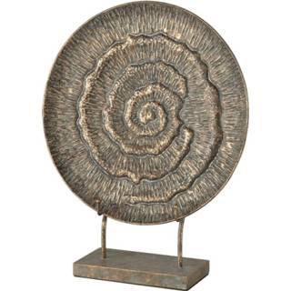 👉 Ornament bruin metaal goud op voet - sokkel antiekgoud 52cm 4020607838819