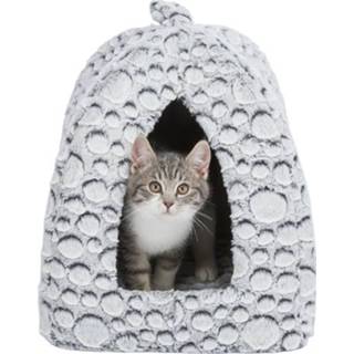 👉 Kattenmandje wit grijs pluche Trixie kattenmand iglo mila / 32X32X42 CM 4047974389805