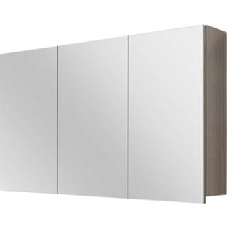 👉 Spiegelkast grijs eiken style Differnz met 3 deuren 100 x 15 60 cm,