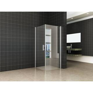 👉 Draaideur glas chroom rechthoekige douchecabine uni Wiesbaden dubbele 90x90x200x0,8 cm NANO glas,