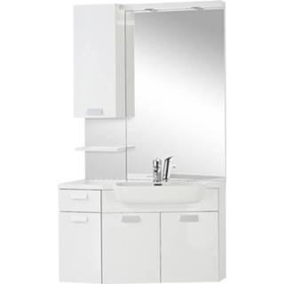 👉 Badmeubelset wit Differnz Fabulous 100 cm met wastafel rechts en spiegelkast,