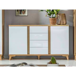 👉 Dressoir wit eik FIONA 2 deuren 4 lades hoogglans wit/riviera 5400943253269