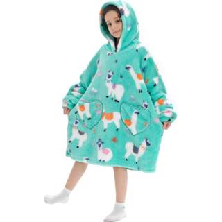 👉 Poncho kinderen Alpaca snuggie kind met capuchon - fleece 8243324369695