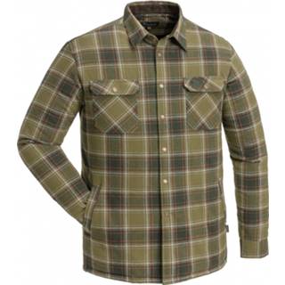 👉 Over shirt s mannen olijfgroen Pinewood - Finnveden Checked Padded Overshirt Vrijetijdsjack maat S, 7331090334755