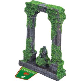 👉 Ornament Ruine 2x Zuil+Beeld En Mos 12cm 8712901071240