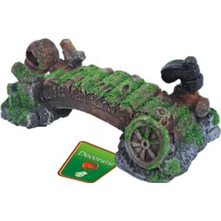 Ornament Brug Met Mos + Pot Laars 16cm 8712901070472