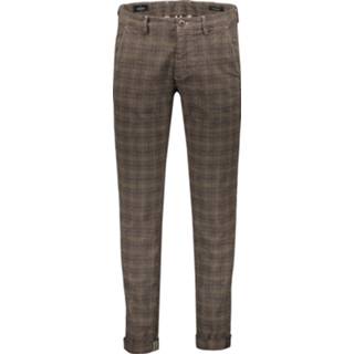 👉 Katoen active beige Mason's chino Torino in ruit stretch 8719902131256