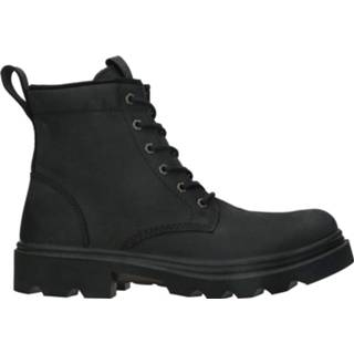 👉 Veterboots zwart m veters laag kunststof textiel active leer ECCO Grainer Veterboot