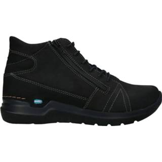 👉 Veterboots zwart laag kunststof leer active Wolky Why Veterboot 8719205281733