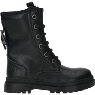 Veterboots zwart laag kunststof leer active Shoesme Veterboot 8720353443447