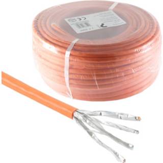 👉 Netwerkkabel oranje active S/FTP CAT7 10 Gigabit - CU 23AWG Stug LSZH 50 meter 4017538134493