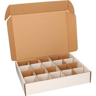👉 Opbergdoos wit karton Sorteerdoos met 20 vakjes van 8 cm (opbergdozen)