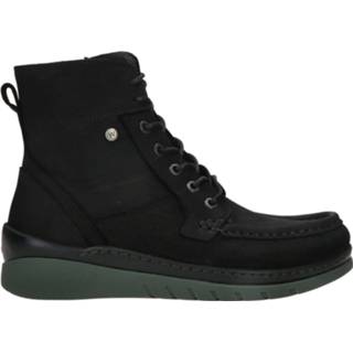 👉 Veterboots zwart laag kunststof leer active Wolky Next Veterboot 8719205517573