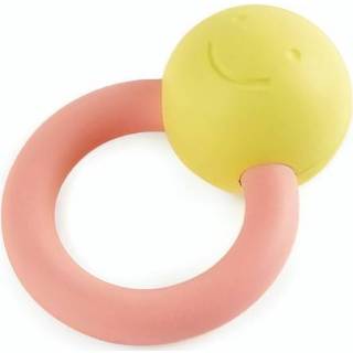 👉 Rammelaar geel baby's roze Hape babyring 10 cm geel/roze 6943478027152