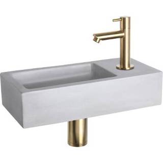 👉 Fonteinset grijs goud Differnz Ravo Beton 38.5x18.5x9 cm Licht Met Rechte Mat 8712793557747