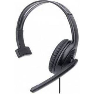 Hoofdtelefoon zwart mannen Manhattan 179874 hoofdtelefoon/headset Bedraad Hoofdband Kantoor/callcenter USB Type-A 766623179874