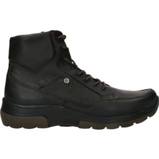 👉 Veterboots zwart laag kunststof leer active Wolky Raf Veterboot 8719205514220