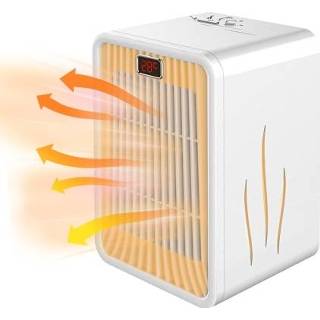 👉 Space heater small Ailgely 1200W Fan Electric Ceramic with 3-gear Adjustment 2 Modes 6H Timer 7 Color Lights Overheating & Tip-Over Protection Desktop for Indoor Use