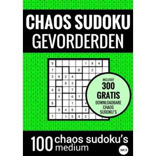 👉 Puzzelboek medium senioren Sudoku Medium: CHAOS - nr. 5 met 100 Puzzels voor Volwassenen en Ouderen Puzzelboeken (ISBN: 9789464654837) 9789464654837