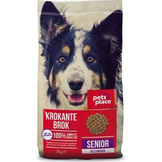 👉 Hondenvoer normaal verzorgen kleinverpakking vlees smaakgarantie Pets Place Senior Krokante Brokken Gevogelte&Vlees - 3 kg 8711621933227