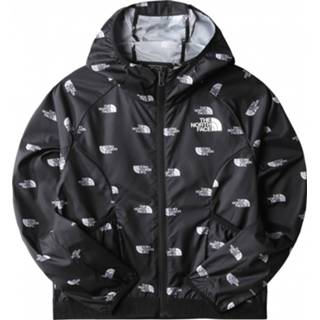 The North Face - Girl's Printed Never Stop Hooded Wind Jacket - Windjack maat XL, zwart/grijs