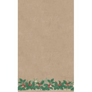 👉 Papieren tafelkleed multi papier Kerst thema tafelkleed/tafellaken met hulsttakjes 138 x 220 cm