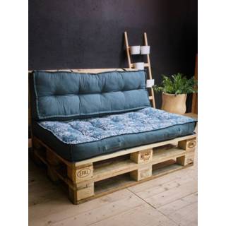 👉 Blauw katoen Today Palletkussenset Petrol - 2 Delig Print