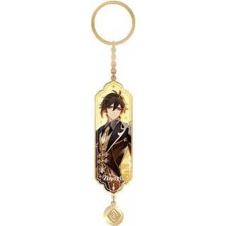 👉 Keychain Genshin Impact Character Drawing Card Metal Zhongli 6974096534180