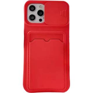 👉 Cover hoes siliconen rood IPhone 11 Pro Back Hoesje met Camera Bescherming - Pasjeshouder TPU Apple 8720701837546