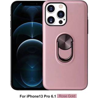 👉 Coverhoes goud kunststof rose IPhone 11 Pro Back Cover Hoesje met ringhouder - Stevig Apple 8720701821699