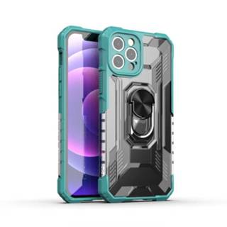 👉 Coverhoes groen IPhone 13 Pro Max Rugged Armor Back Cover Hoesje - TPU Ringhouder Stevig Apple 8720701820746