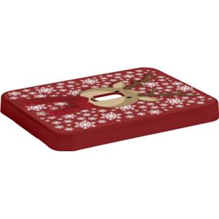 👉 Opbergbox rood kunststof Kerst rendieren deksel voor opbergbox/opbergdoos van 32 liter