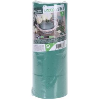 👉 Steekschuim groen synthetisch kinderen 4x stuks steekschuim/oase nat cilinder D8 x H5 cm