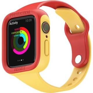 👉 Sportband rood geel silicone Dual Colour Sportbandje Geschikt voor Fitbit Sense - Horloge en Pols Bandje 38/40/41/42/44/45 mm JVS Products / 8720701855830
