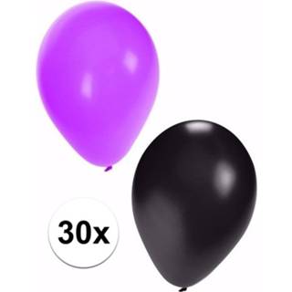 👉 Halloween ballon zwart paars - ballonnen 30 stuks zwart/paars