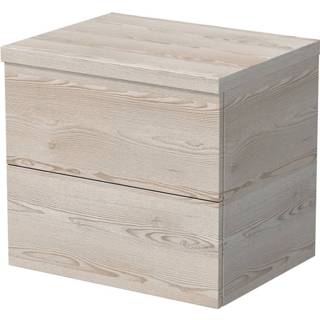 👉 Wastafelonderkast Blinq Veille 60x45,5x50 2 lades - gebleekt natuur 8717493121458