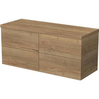 👉 Wastafelonderkast eiken Blinq Veille 120x45,5x50cm 4 lades - natuur 8717493121397