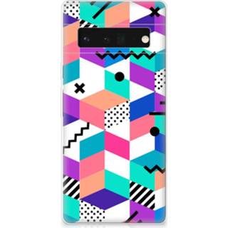 👉 Houten blok Google Pixel 6 Pro TPU Hoesje Blokken Kleurrijk 8720632365590