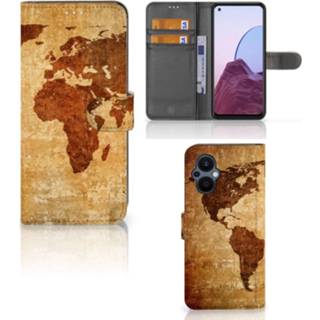Flipcover OPPO Reno 8 Lite | OnePlus Nord N20 Flip Cover Wereldkaart 8720632933478