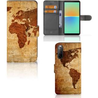 👉 Flipcover Sony Xperia 10 IV Flip Cover Wereldkaart 8720632918628