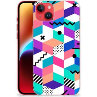 Houten blok IPhone 14 Plus TPU Hoesje Blokken Kleurrijk 8720632965516