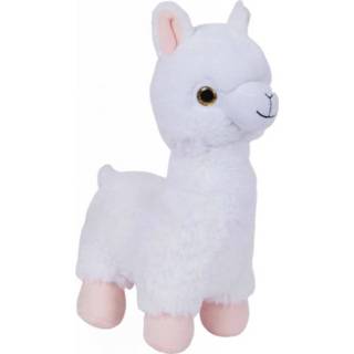 👉 Knuffeldier witte wit pluche stof kinderen speelgoed Lama van 27 cm