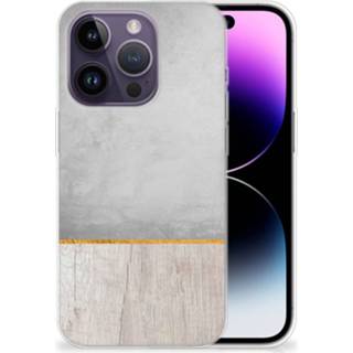 👉 Bumper hoesje Apple iPhone 14 Pro Wood Concrete 8720632295217