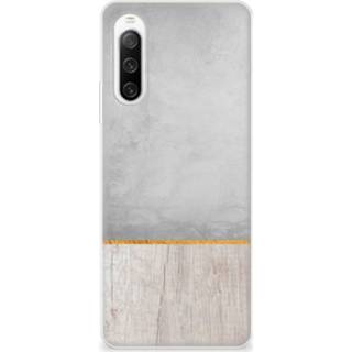 Bumper hoesje Sony Xperia 10 IV Wood Concrete 8720632509130