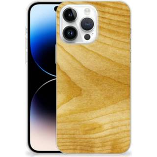 Bumper hoesje hout IPhone 14 Pro Max Licht 8720632519528