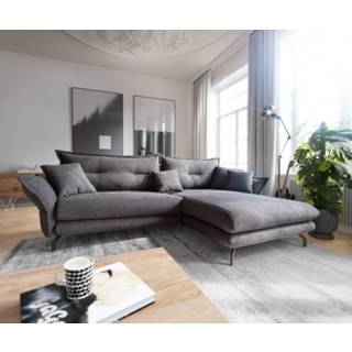 👉 Hoekbank DELIFE Laiza 255x180 Grafiet ottoman rechts 4251919705388