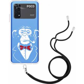 👉 Smoking multi-color hoesje met koord Chimp Xiaomi Poco M4 Pro 4G 8720684866670