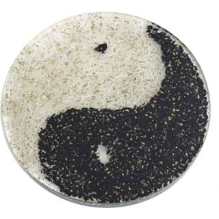👉 Onderzetter zwarte hars Orgonite Oplaad Schijf Onderzetter- Toermalijn Seleniet - Yin Yang (10 cm) 7421126000706 4285714285714