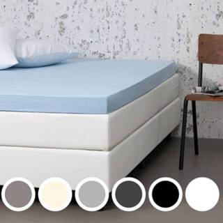 Dekbed blauw jersey zwart Discounter Stretch Topper Hoeslaken Kleur: Blauw, 100/120 x 200 8719909001569